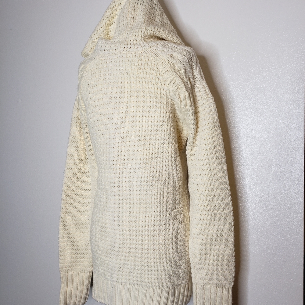 Old Navy Angora Wool Rabbit Cream Sweater Hoodie Textured Tight Knit Comfy Rare - Picture 14 of 16